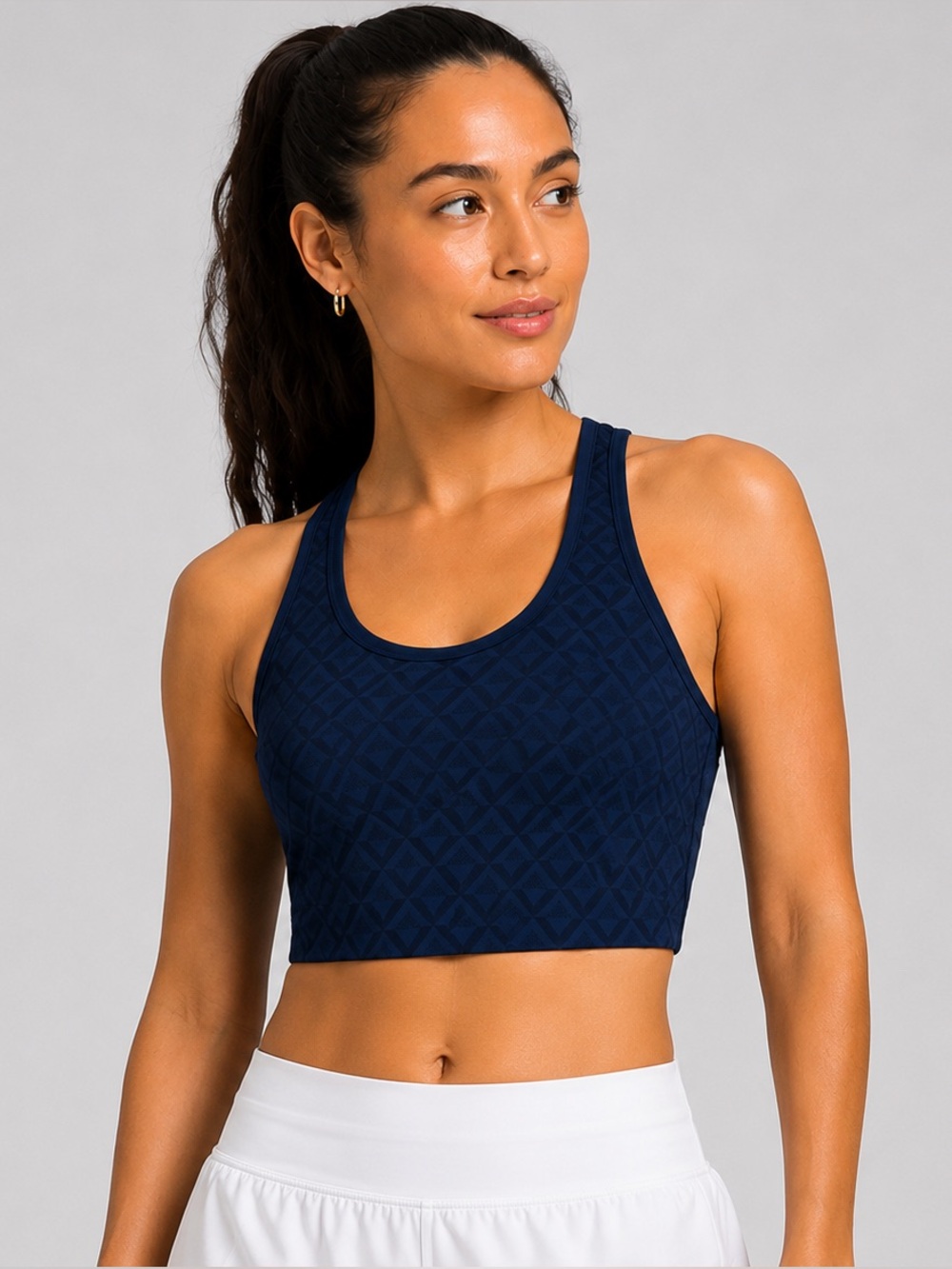 #627 Lululemon Textured Mesh Tennis Tank Club Blue Large NWT Built In Bra